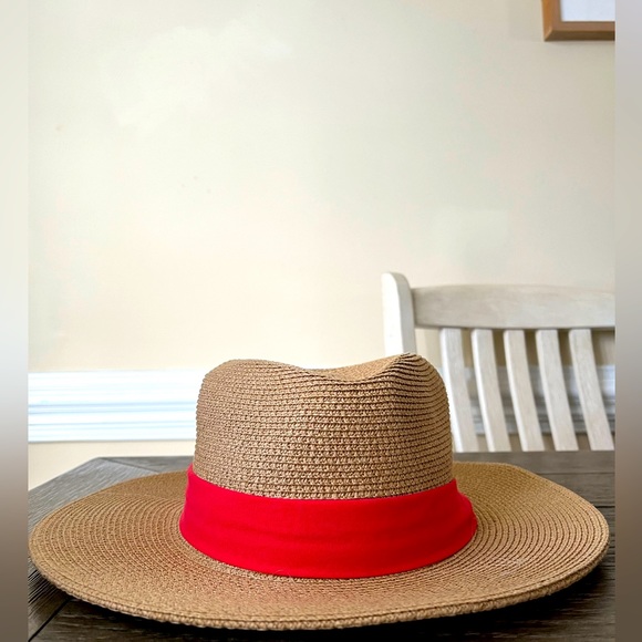 Panama Straw Hat with Pink Ribbon - Picture 1 of 5